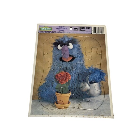 Vintage Golden Frame Tray Puzzle Sesame Street School Days The four Seasons Lot - Picture 3 of 5